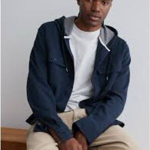 American Eagle Men's Navy Blue Super Soft Long-Sleeve Hooded Thermal Shirt